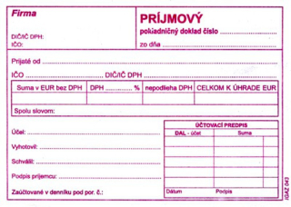 Príjmový pokladn. doklad A6 s DPH